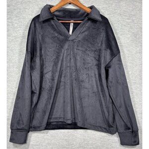 Mondetta Womens Top XXL Collared Long Sleeve Pullover Top Soft Ribbed